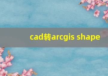 cad转arcgis shape